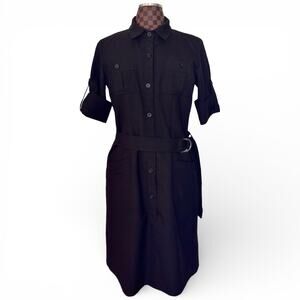 HPI Direct Black Label Womens Black Shirt Dress Size 8 Utility Gorpcore Workwear